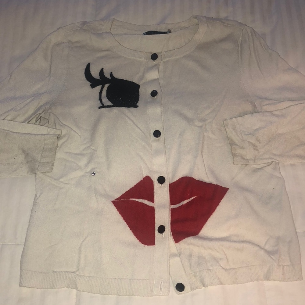 Alice + Olivia Lips Cardigan